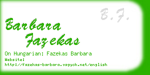 barbara fazekas business card